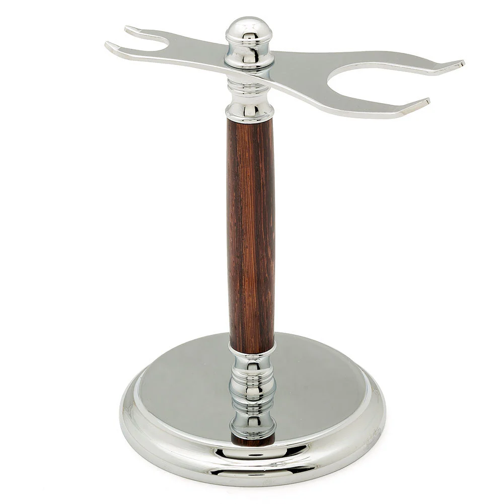 Classic Razor & Shaving Brush Stand Kit - Chrome