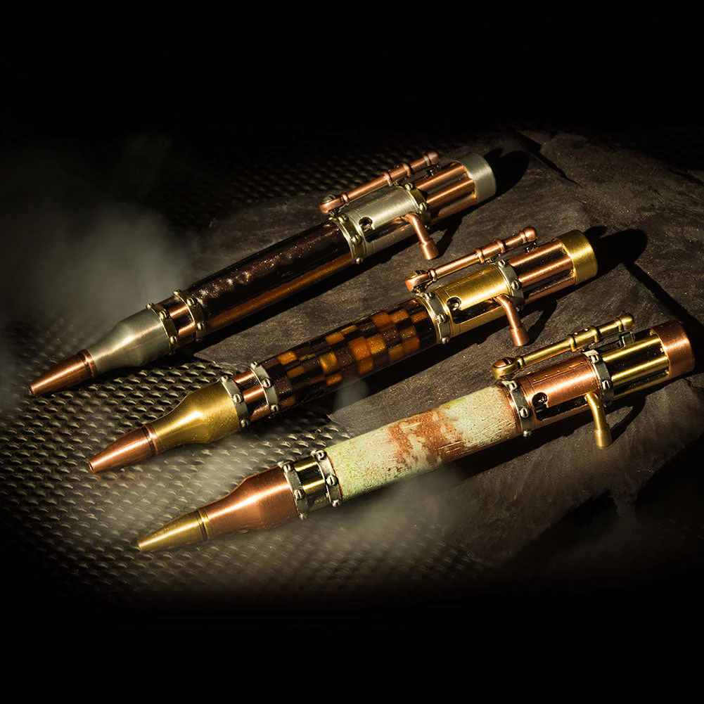 PSI Steampunk Bolt Action Pen Kit - Antique Pewter & Copper - Image 4